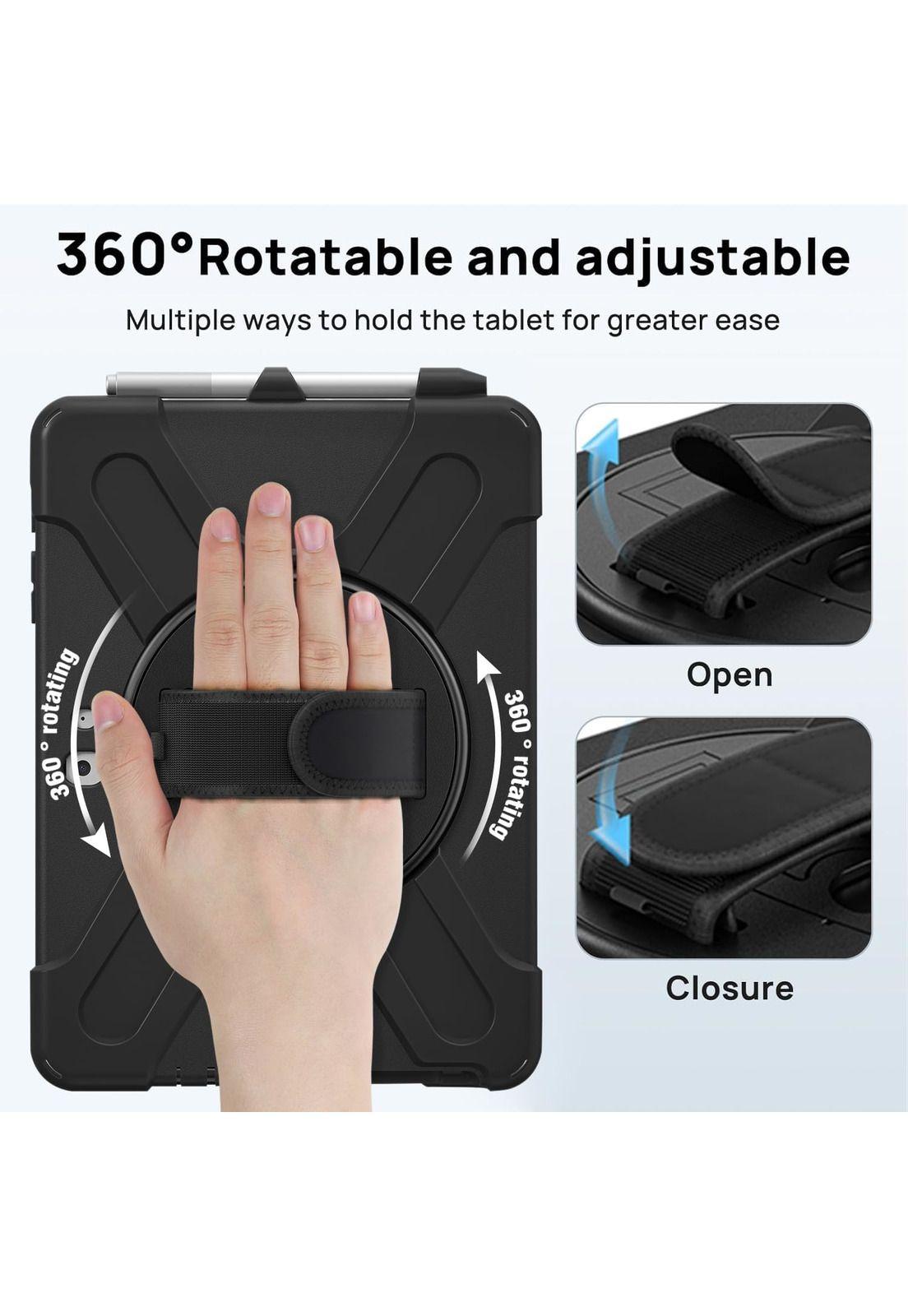 Funda para Microsoft Surface Go de 10,5" con Soporte Giratorio y Correa  Negro-7