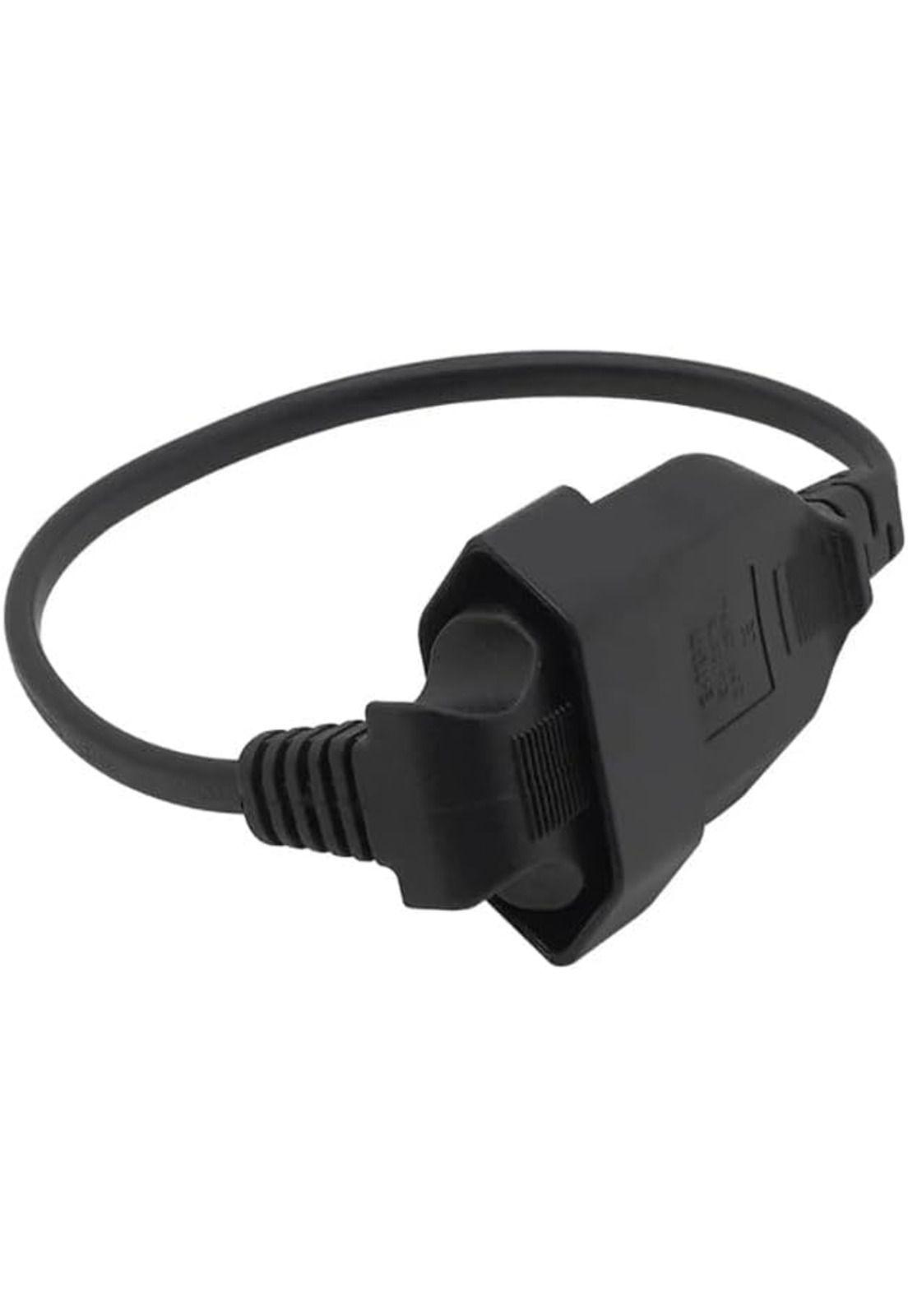 Cable de extensión europeo, enchufe macho  a hembra 90 grados de 0.3 mts-3