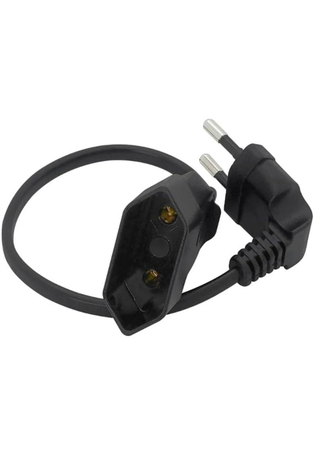 Cable de extensión europeo, enchufe macho  a hembra 90 grados de 0.3 mts-4