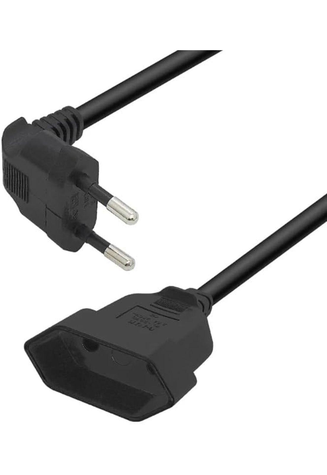 Cable de extensión europeo, enchufe macho  a hembra 90 grados de 0.3 mts-5