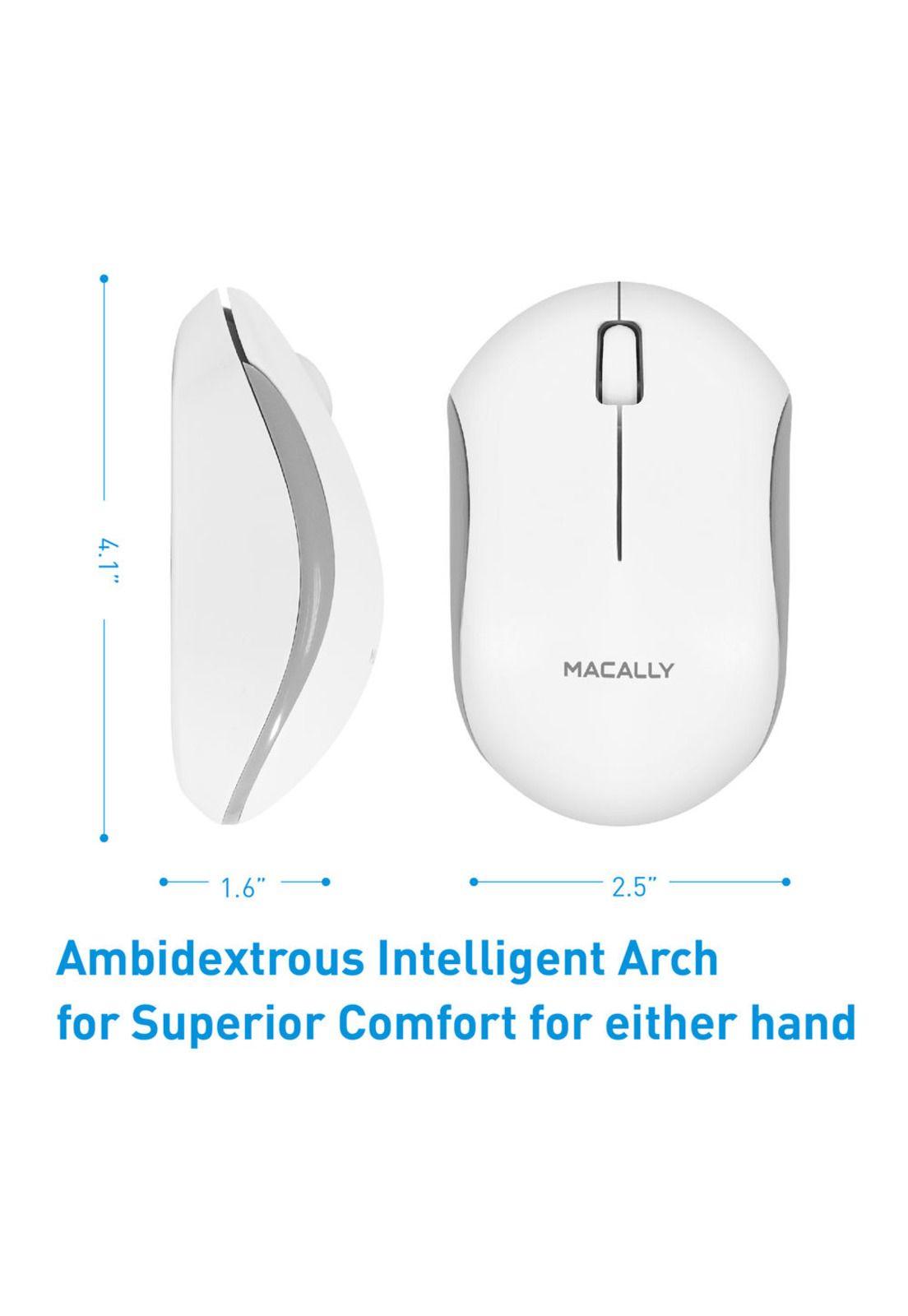 Macally Wireless 3-button Optical Rf Mouse For Mac/pc (white)-1