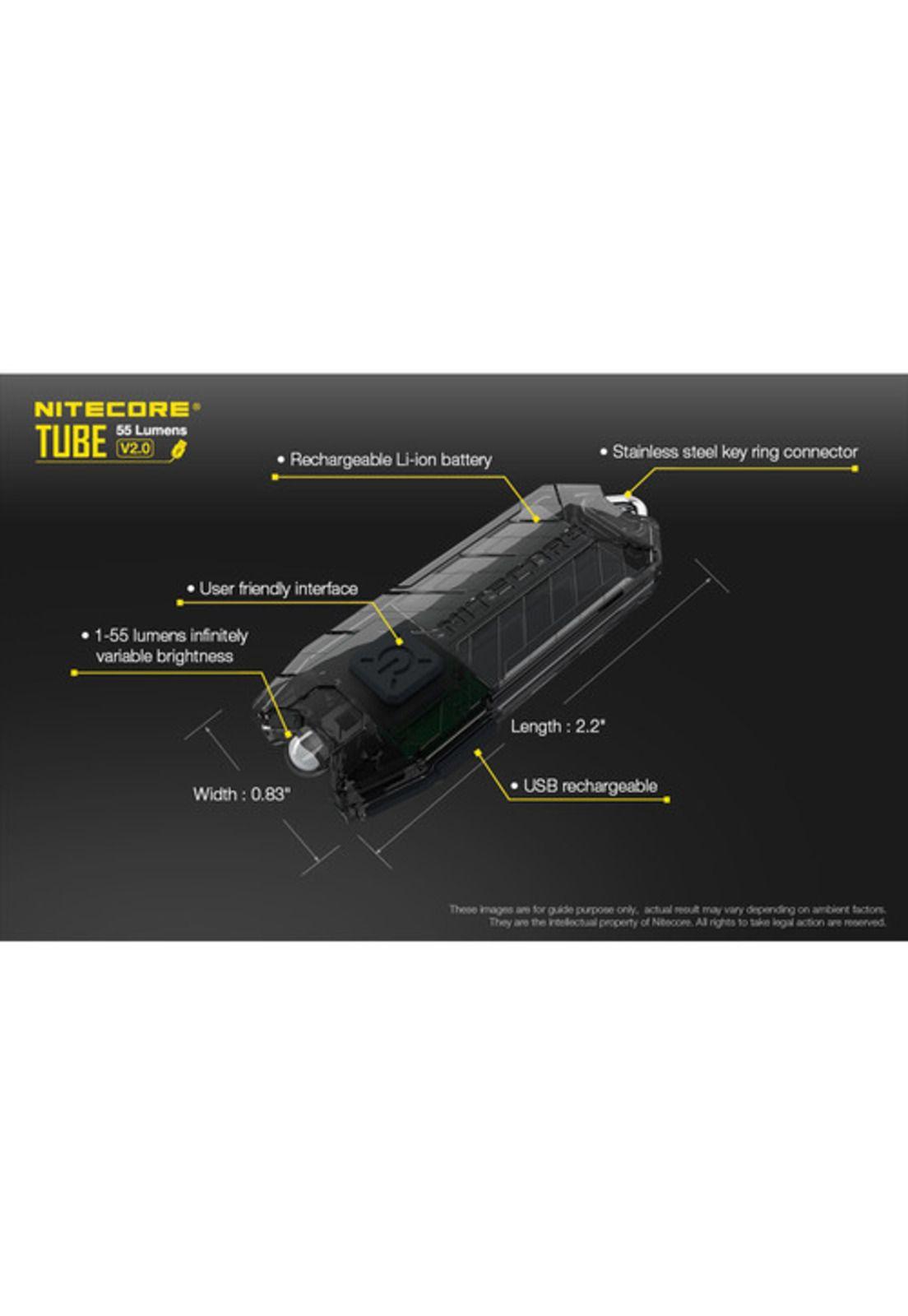 Nitecore TUBE v2 LED Key Chain Flashlight (Black)-2
