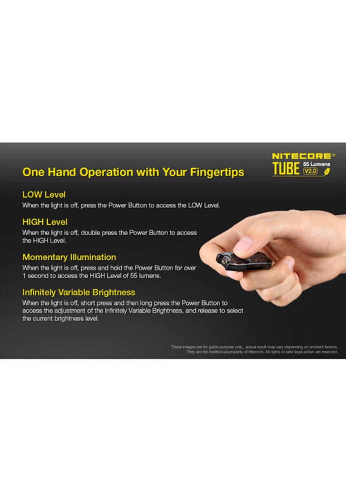 Nitecore TUBE v2 LED Key Chain Flashlight (Black)-7