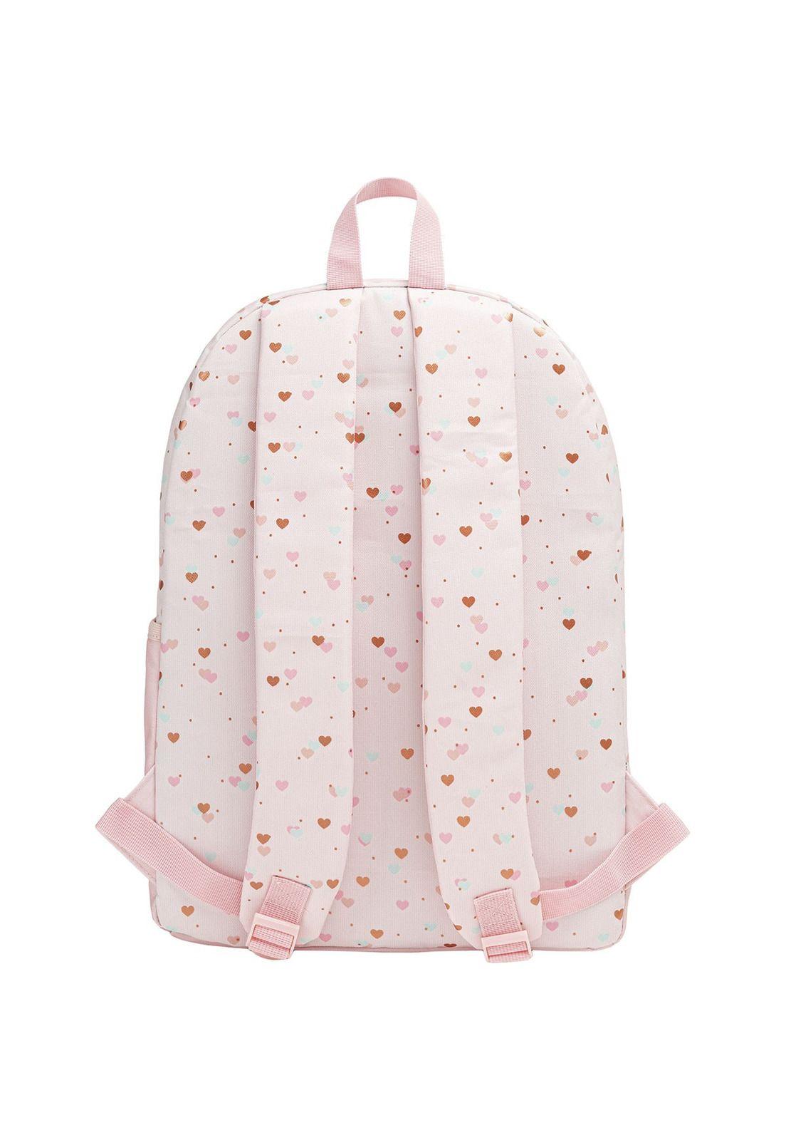 Tilibra Mochila con Pompón de Corazón Joyful Rosa 29x43x12cm-3
