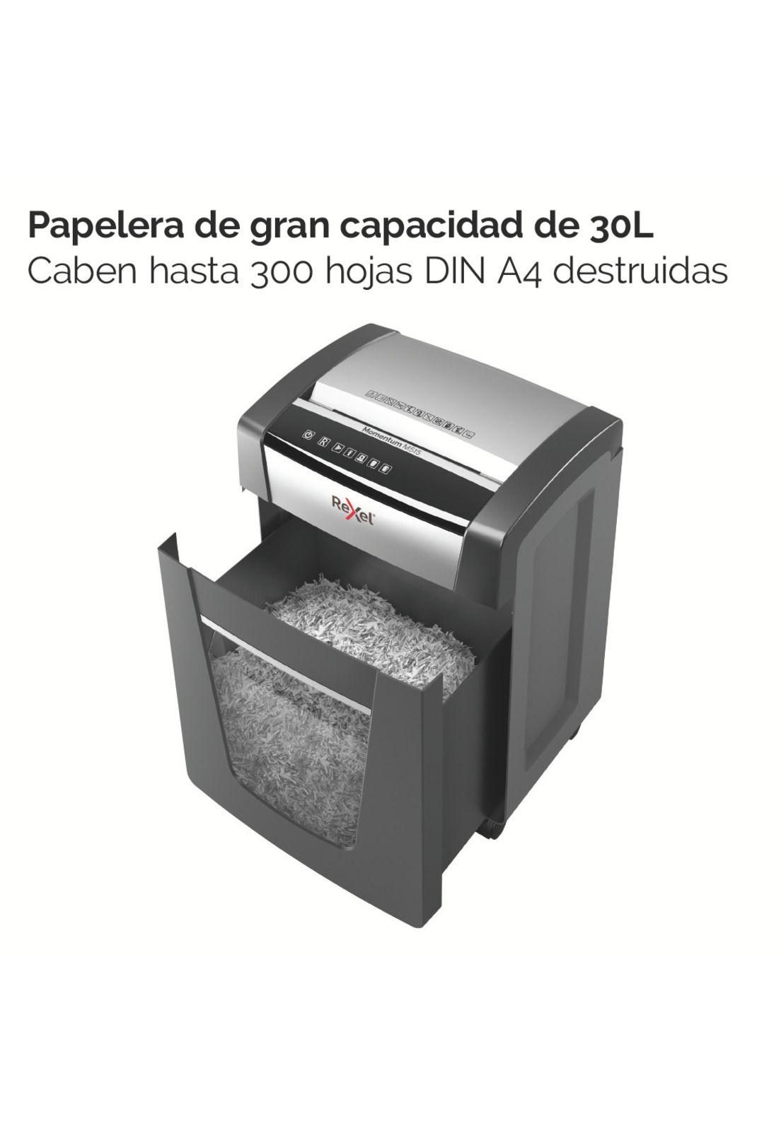 Trituradora Rexel Momentum M515 Microcorte 2x15mm P5 15 Hojas 30L-4