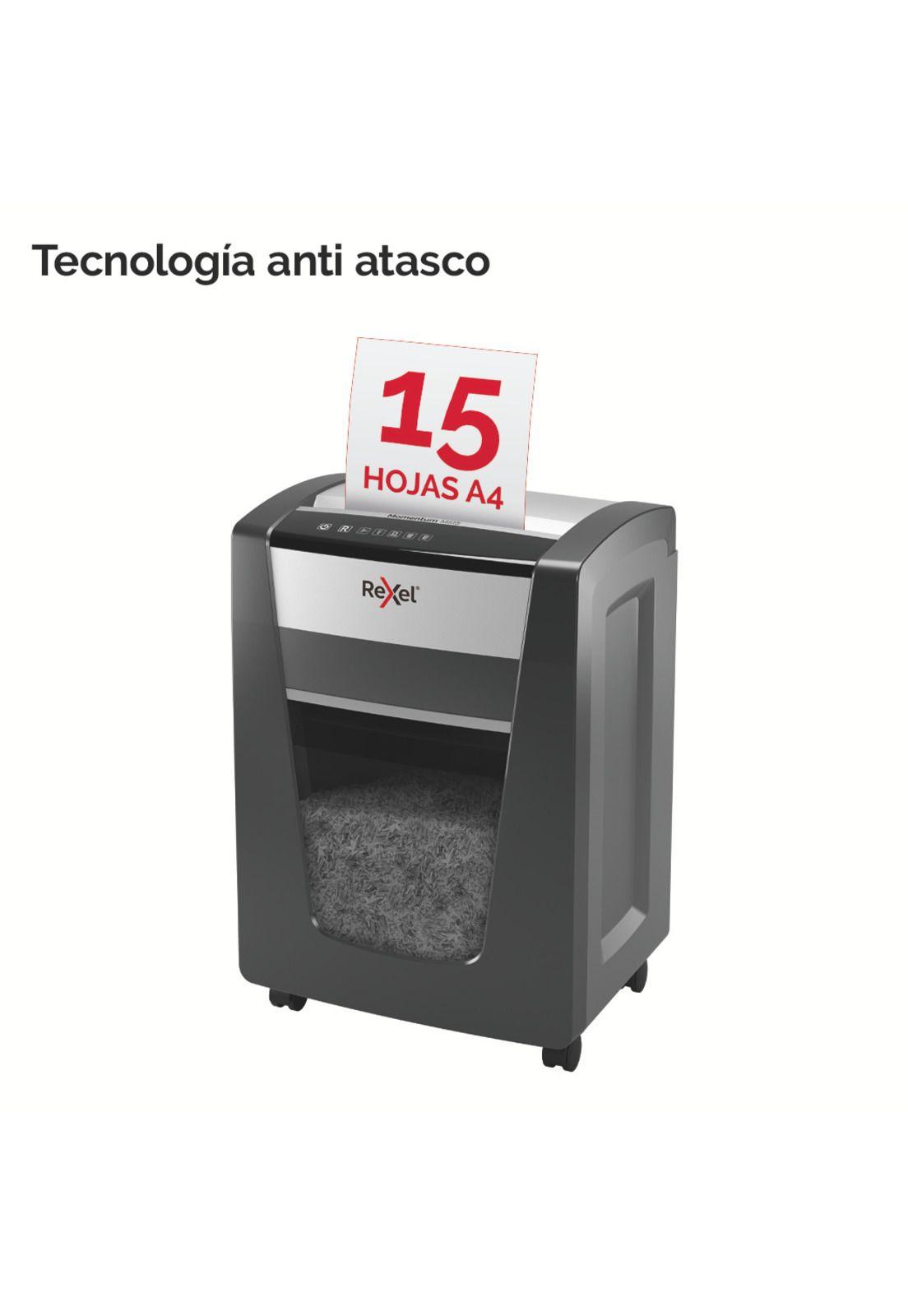 Trituradora Rexel Momentum M515 Microcorte 2x15mm P5 15 Hojas 30L-6