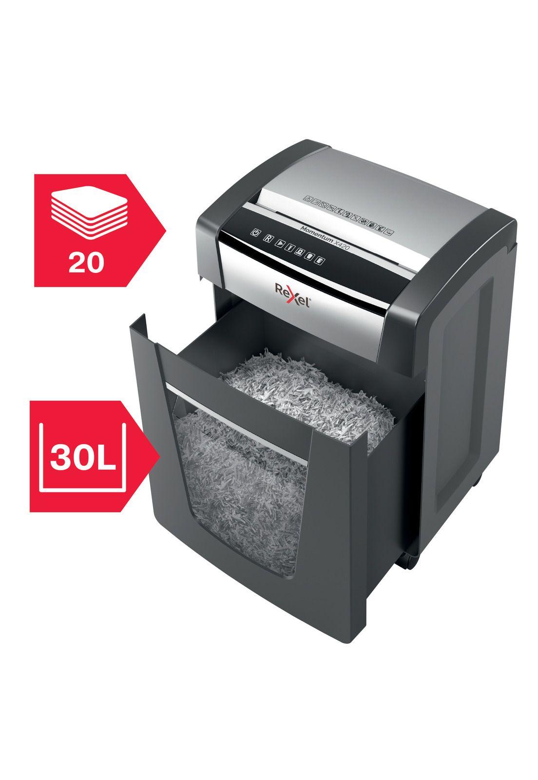 Trituradora Rexel Momentum M515 Microcorte 2x15mm P5 15 Hojas 30L-9