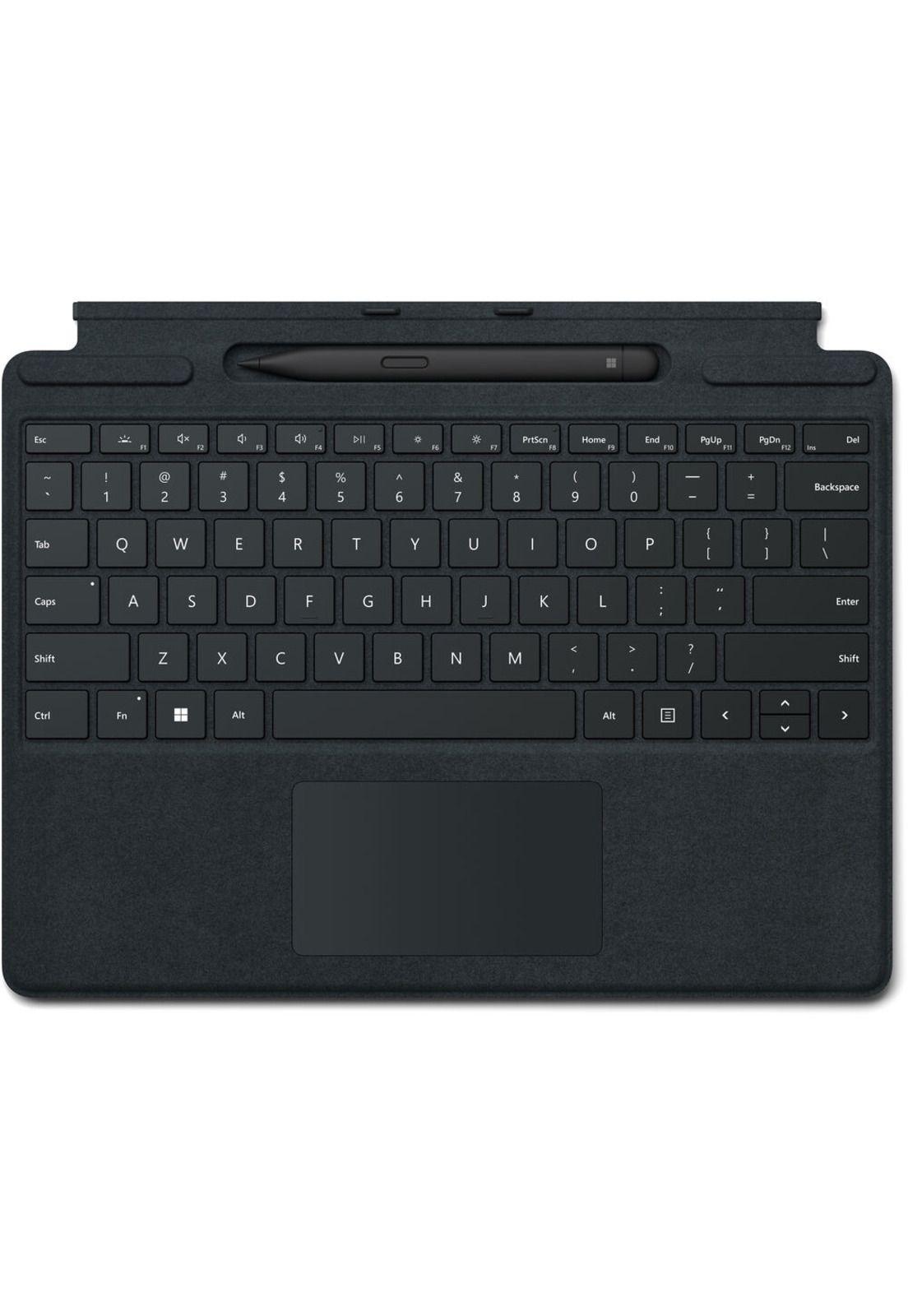 Surface Pro Signature Cobertor Teclado Ingles para Surface Pro 8, 9 y X con Slim Pen 2 - Black-0