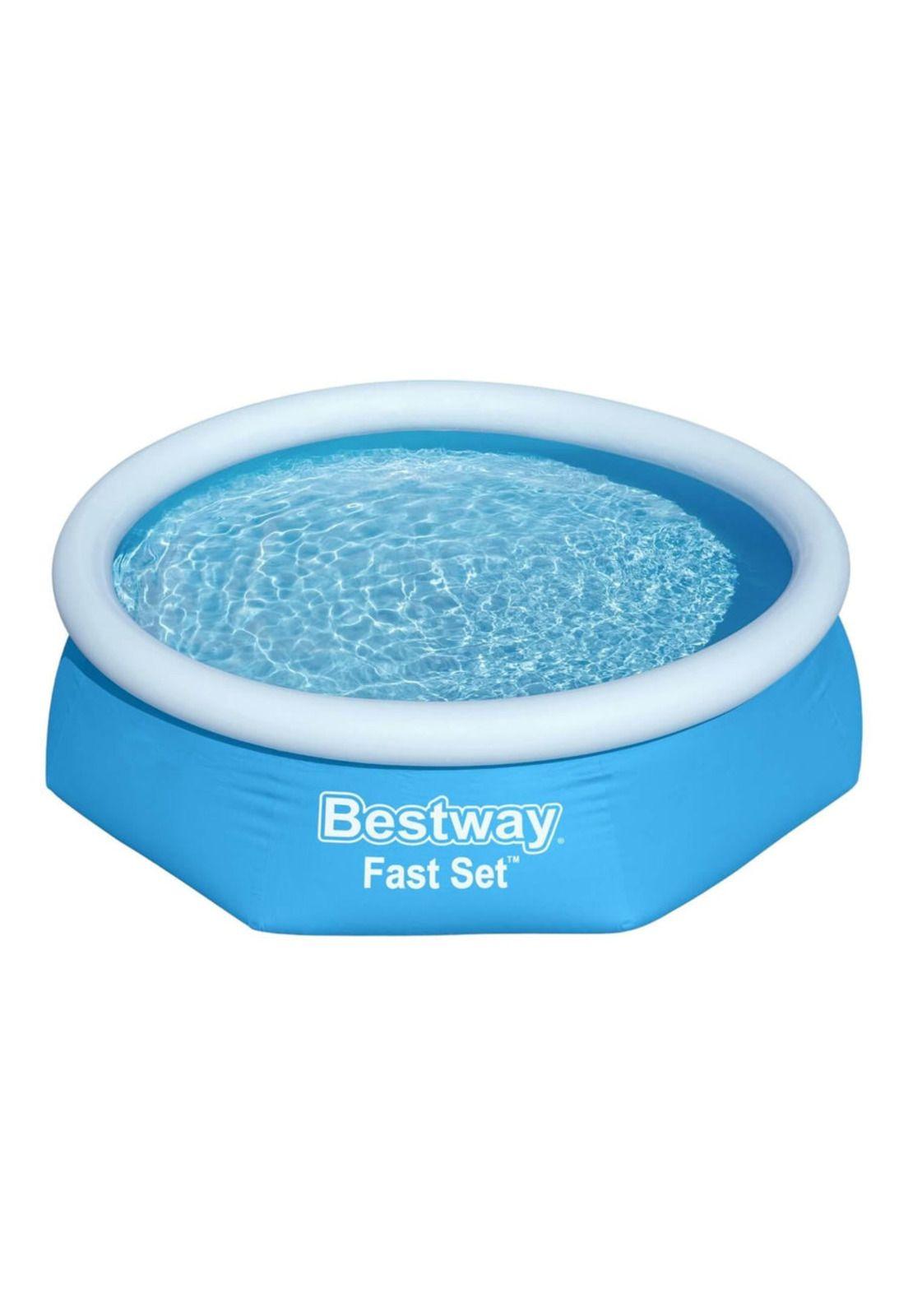 Kit Bestway Piscina Redonda Fácil Armado 3.05x76cm Azul + Porta Cloro-1