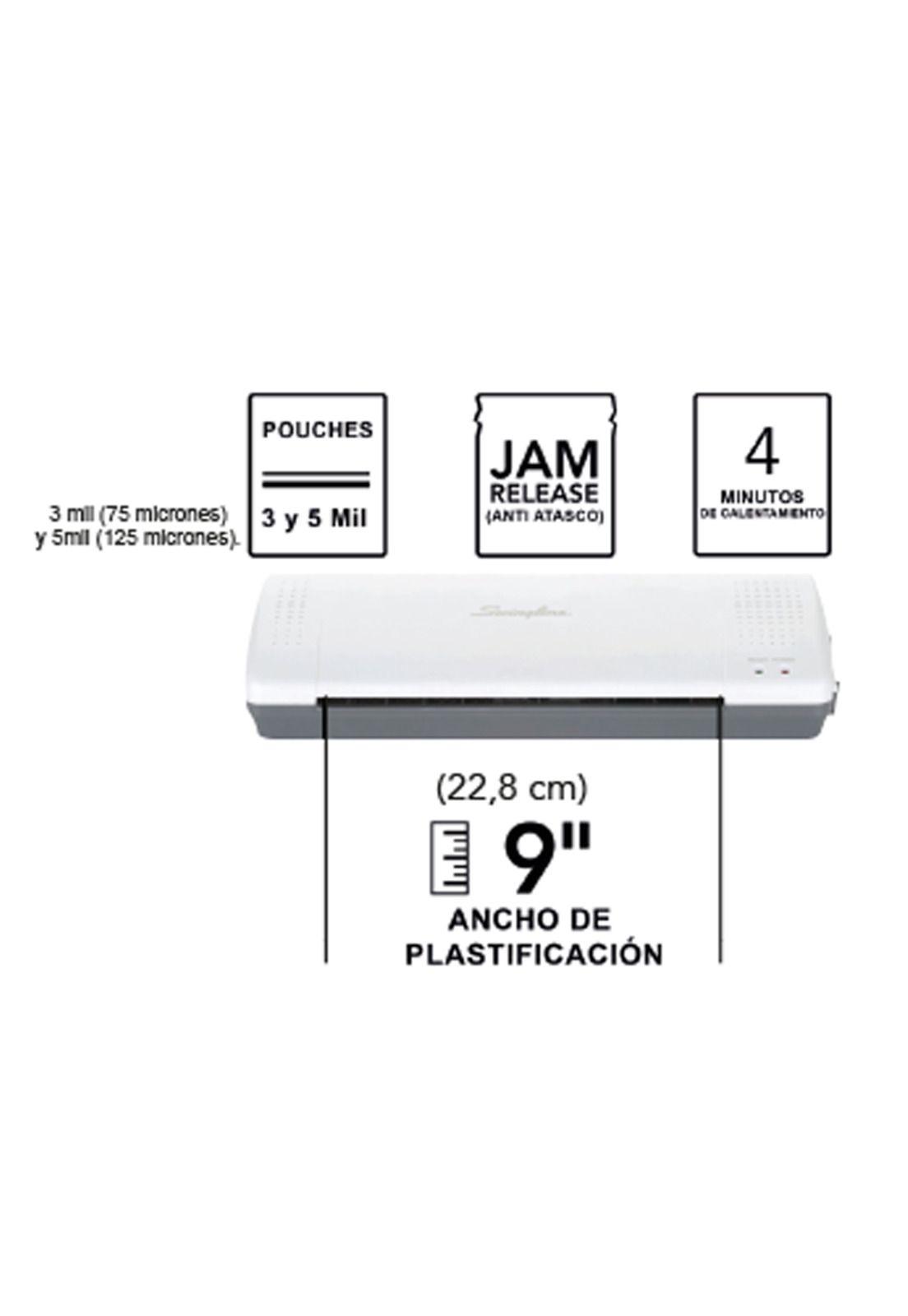 Plastificadora de Papeles A4/Carta Inspire plus 22,8 cm Swingline - Blanca-3