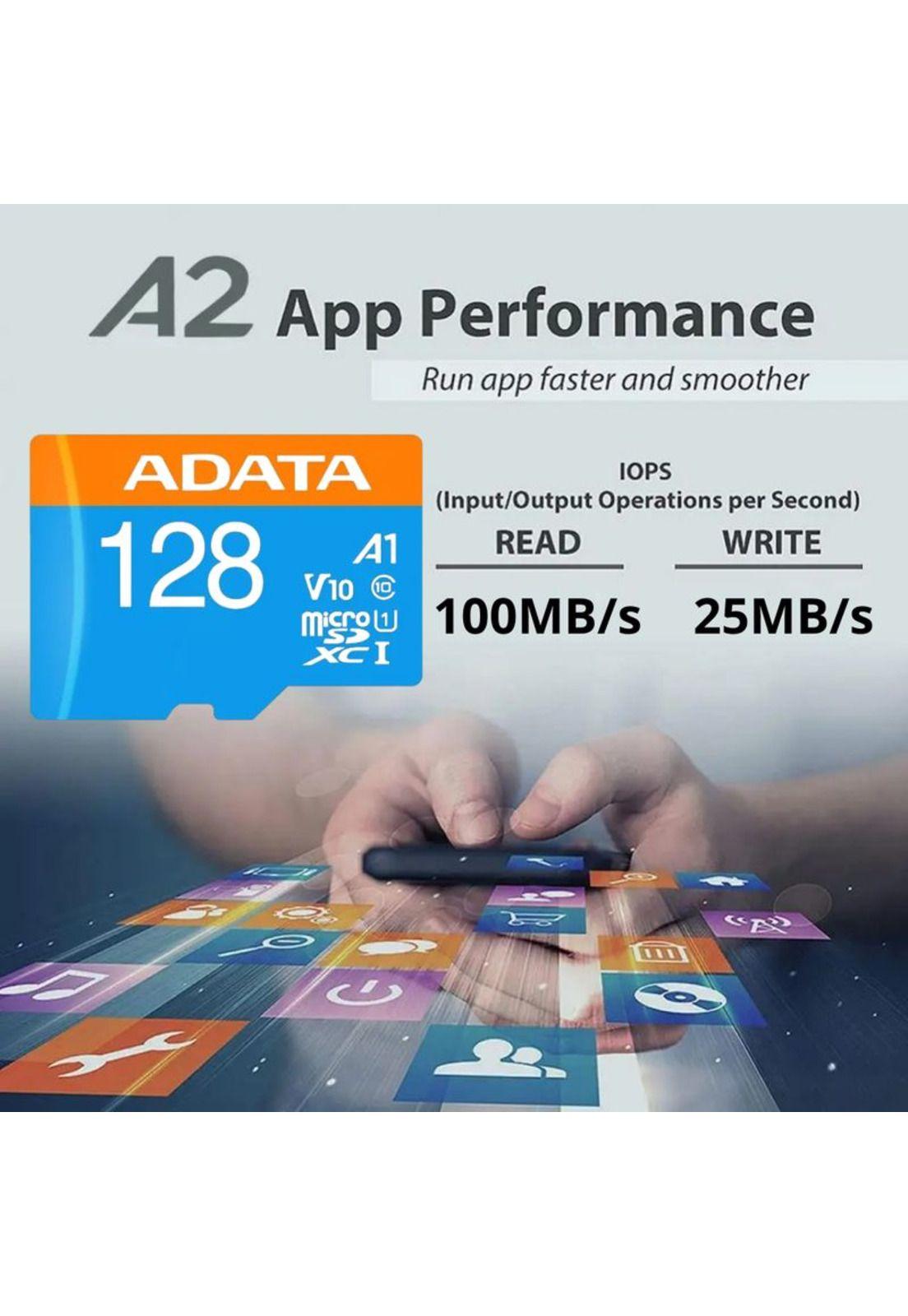 ADATA Tarjeta de Memoria Premier microSDXC/SDHC 128GB UHS-I A1 V10 con Adaptador-2