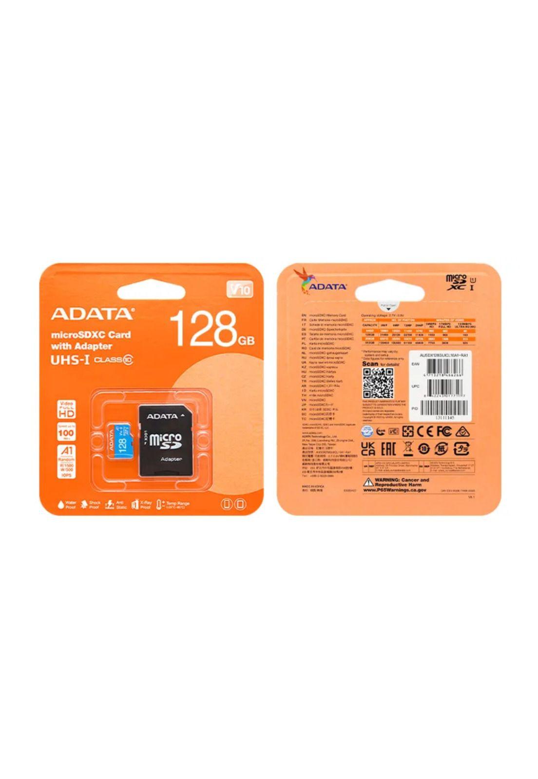 ADATA Tarjeta de Memoria Premier microSDXC/SDHC 128GB UHS-I A1 V10 con Adaptador-3