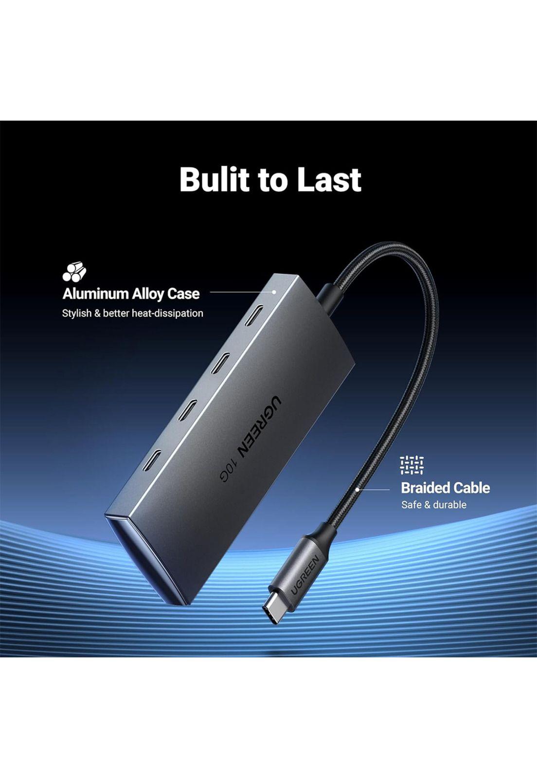 Hub UGREEN USB-C 10Gbps 4 Puertos USB 3.2 Gris-4