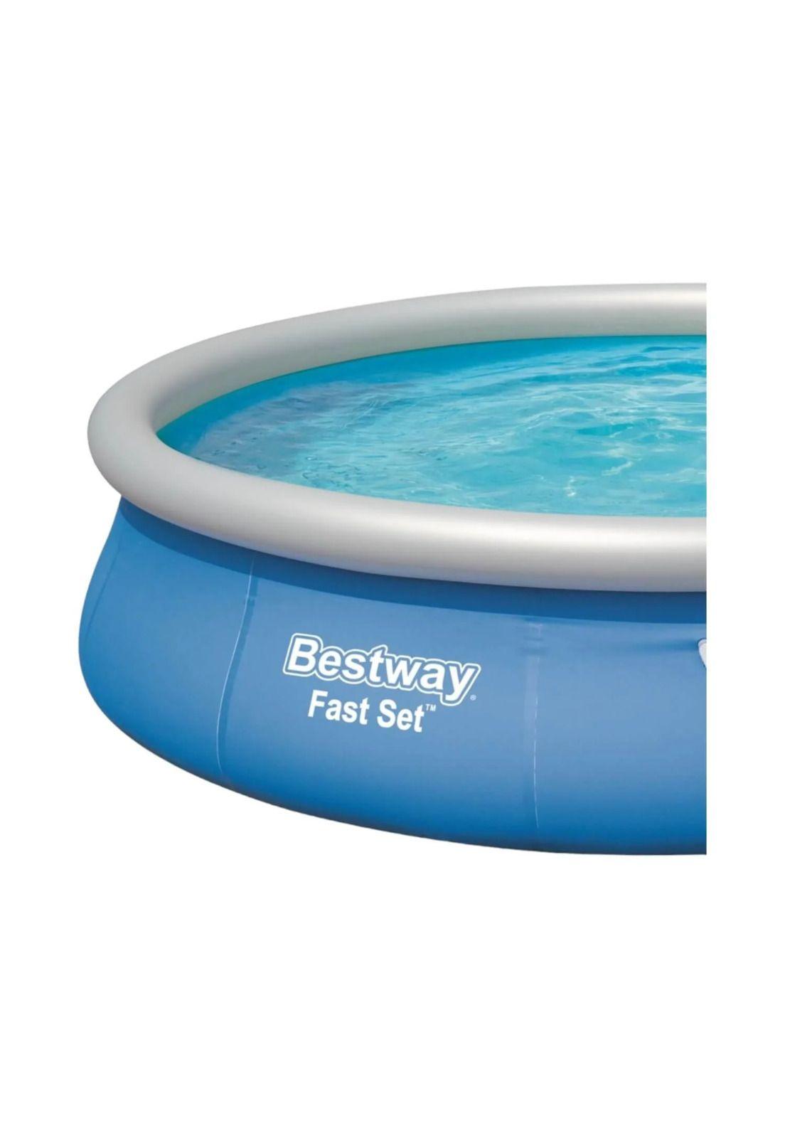 Bestway Piscina Fast Set con Filtro 396x84cm Pool Set 7340L Azul-2