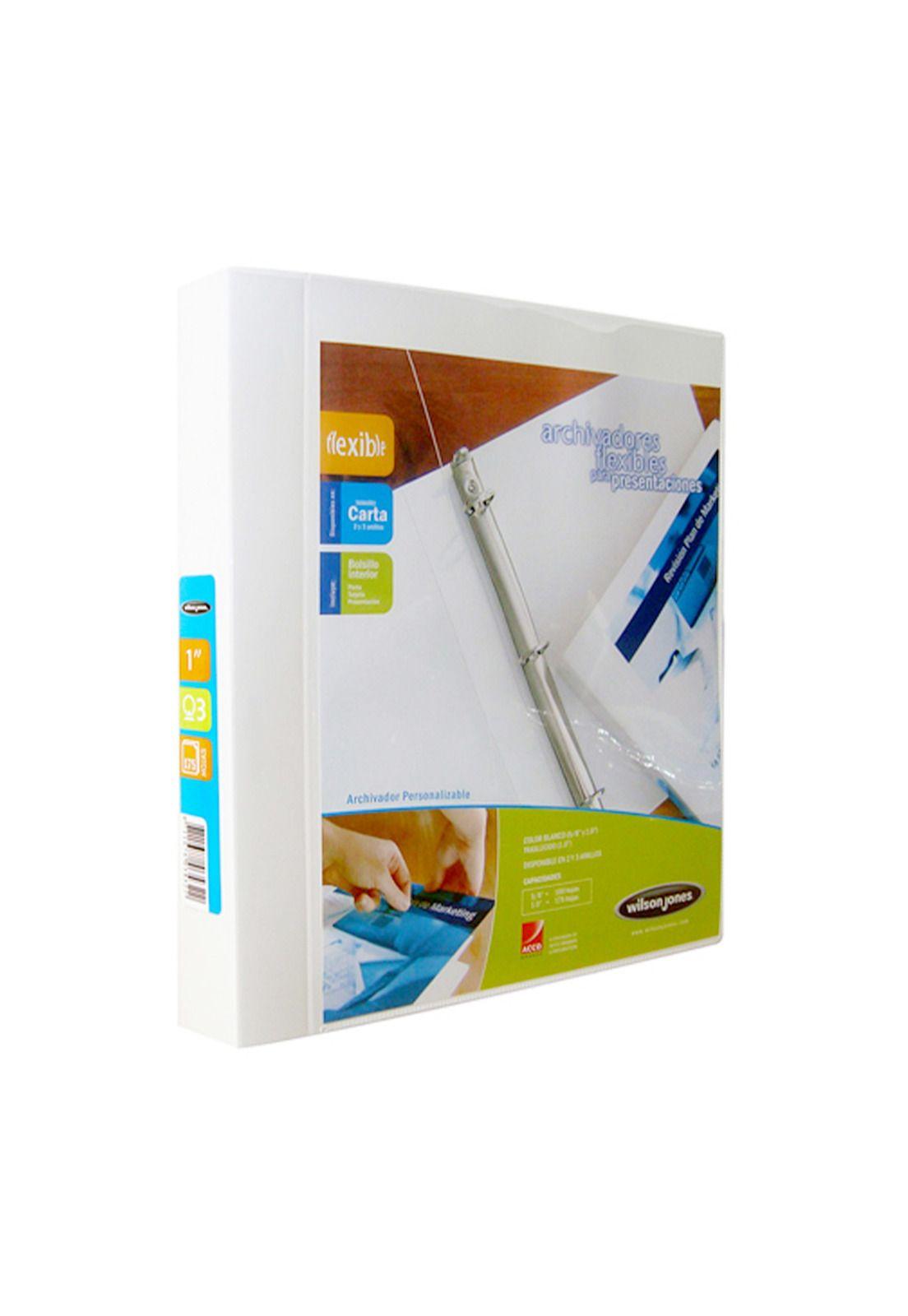 Wilson Jones Archivador Flexible Carta 175 Hojas 3 Aros O Transparente-0