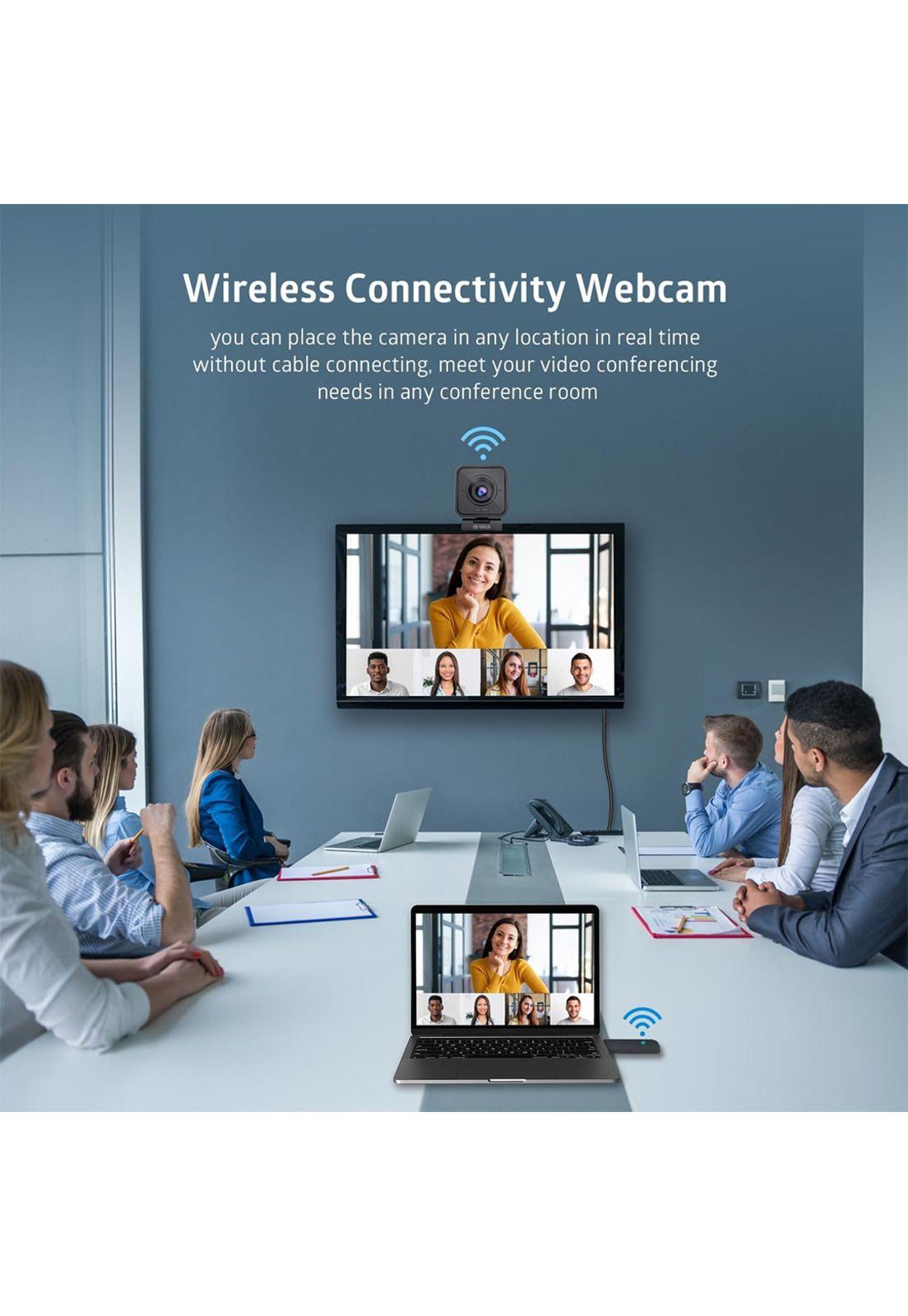 Webcam Inalámbrica HD 1080P con Micrófono y Cancelación de Ruido-2