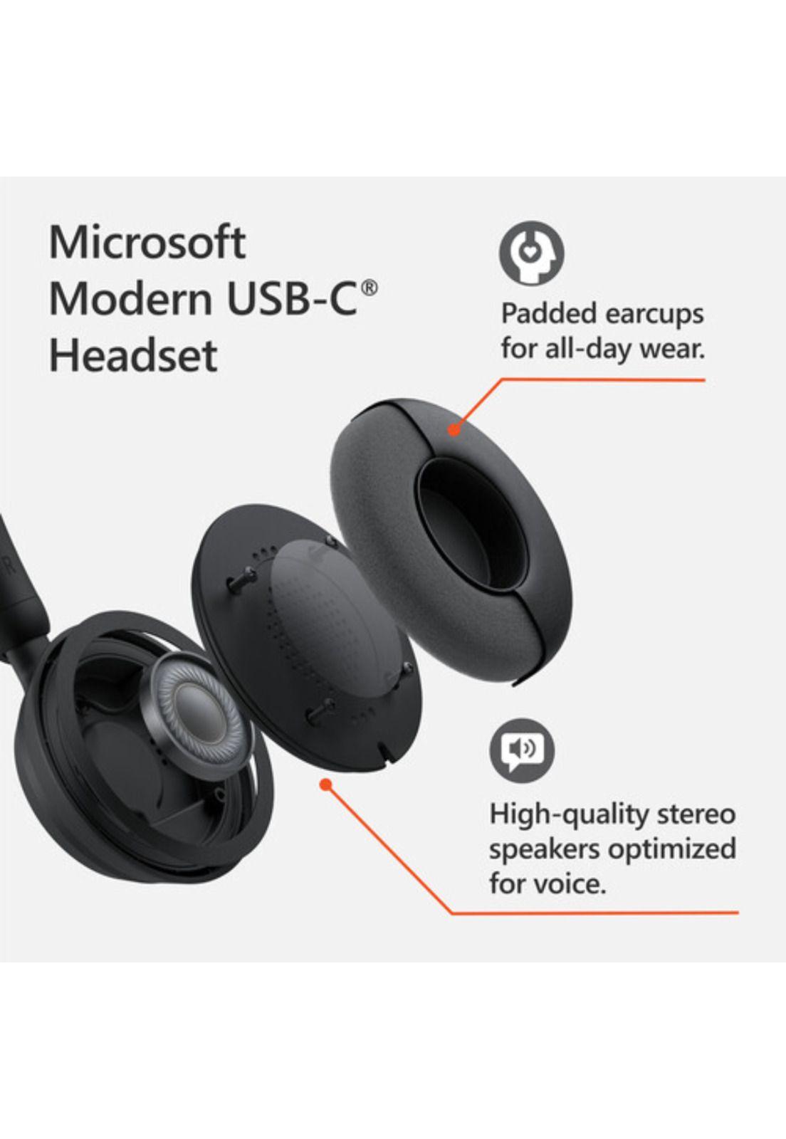 Microsoft Modern Audífonos con Micrófono ANC USB-C Negro-6
