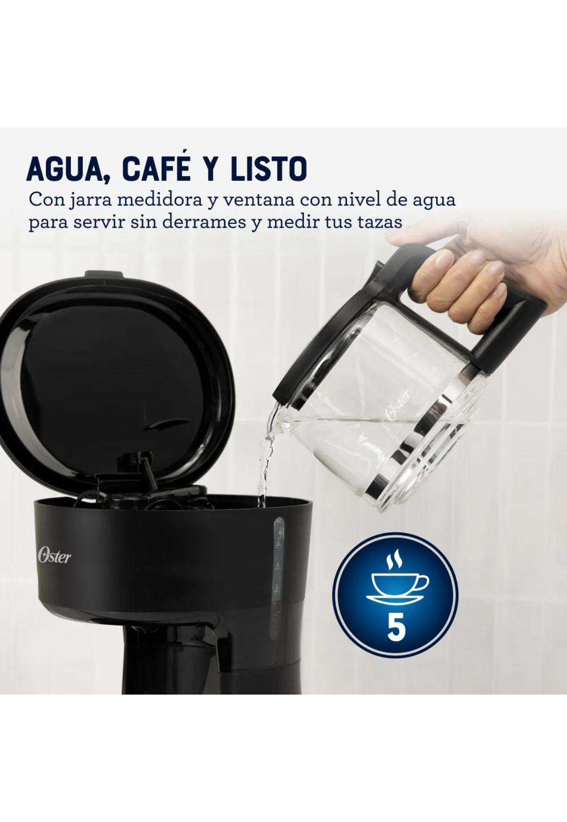 Oster Cafetera 5 Tazas de Capacidad con Filtro Reutilizable BVSTDCS51B-4