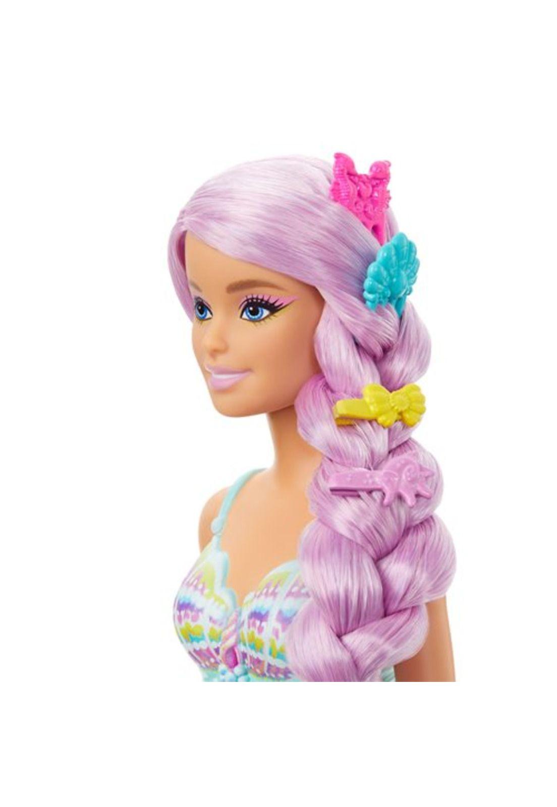 Muñeca Barbie Sirena New Long Hair Fantasy Doll Asst-3