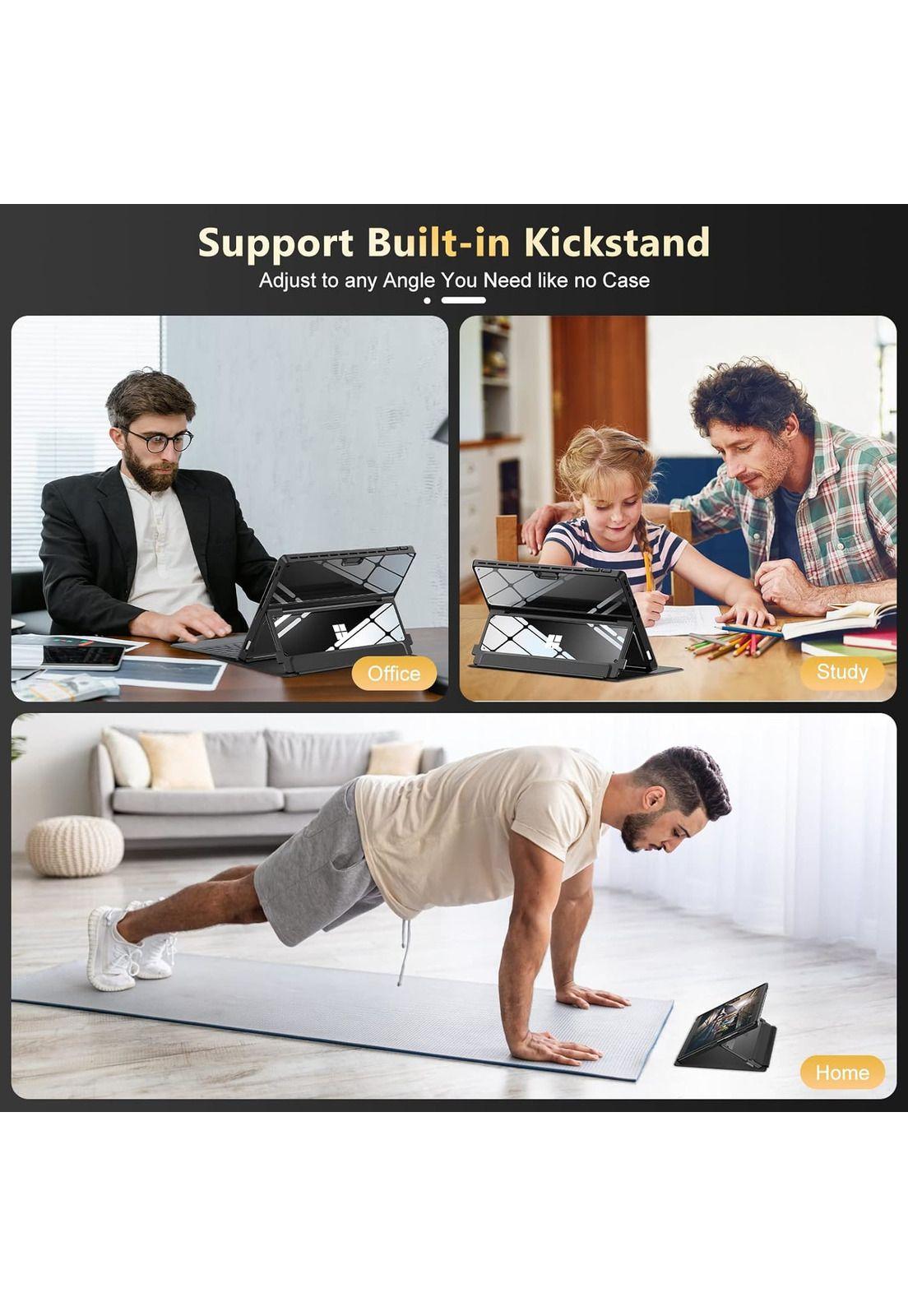 Funda INFILAND para Microsoft Surface Pro 9 de 13" de Alta Claridad con Cubierta de Cuero y Protección Anti Caídas -5