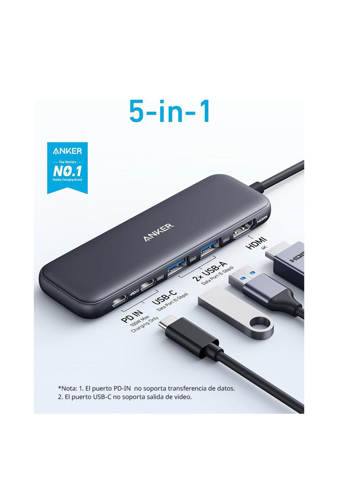 Anker Hub 332 USB-C 5 en 1 Negro-1