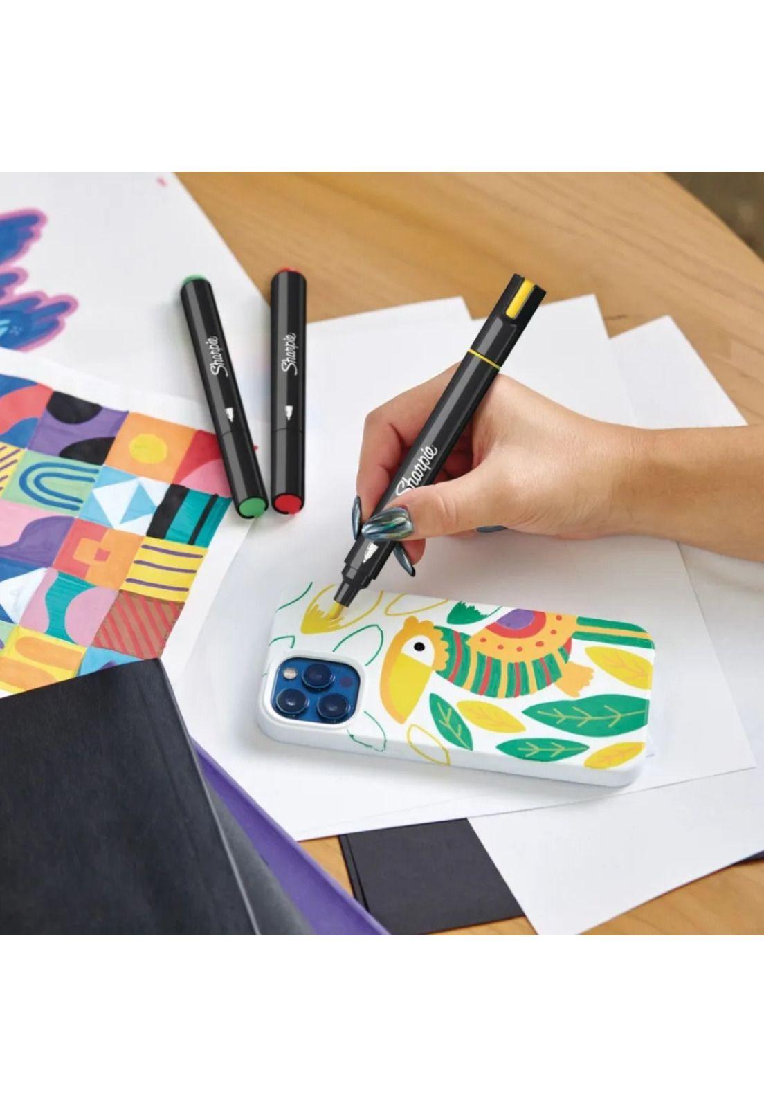 Sharpie Marcadores Acrílico Punta Pincel 5 Colores Surtidos-3