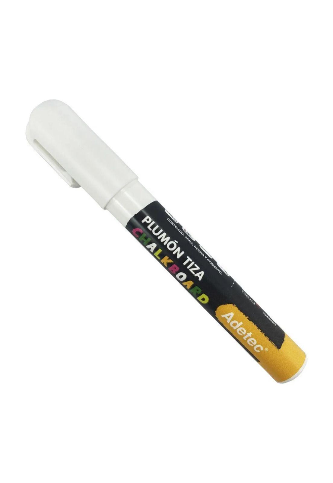 Adetec - Plumón Tiza Blanco 2 Unidades-2