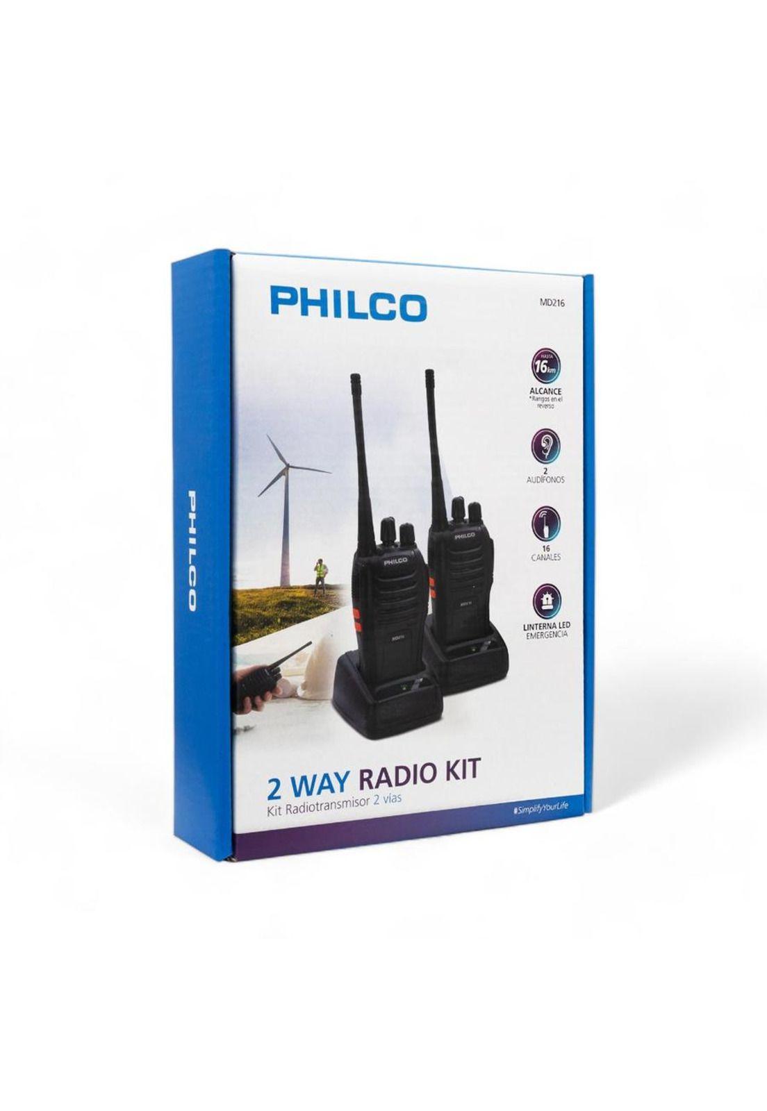 Philco Kit 2 Walkie Talkies Portatil con Manos Libres MD216-6