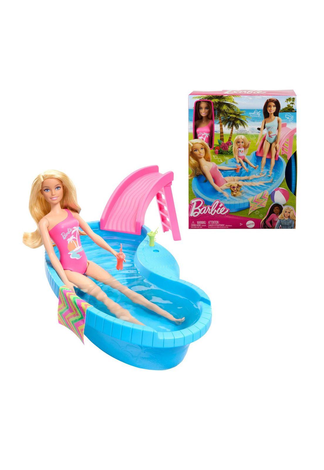 Barbie Set de Juego Piscina Glam con Muñeca-0