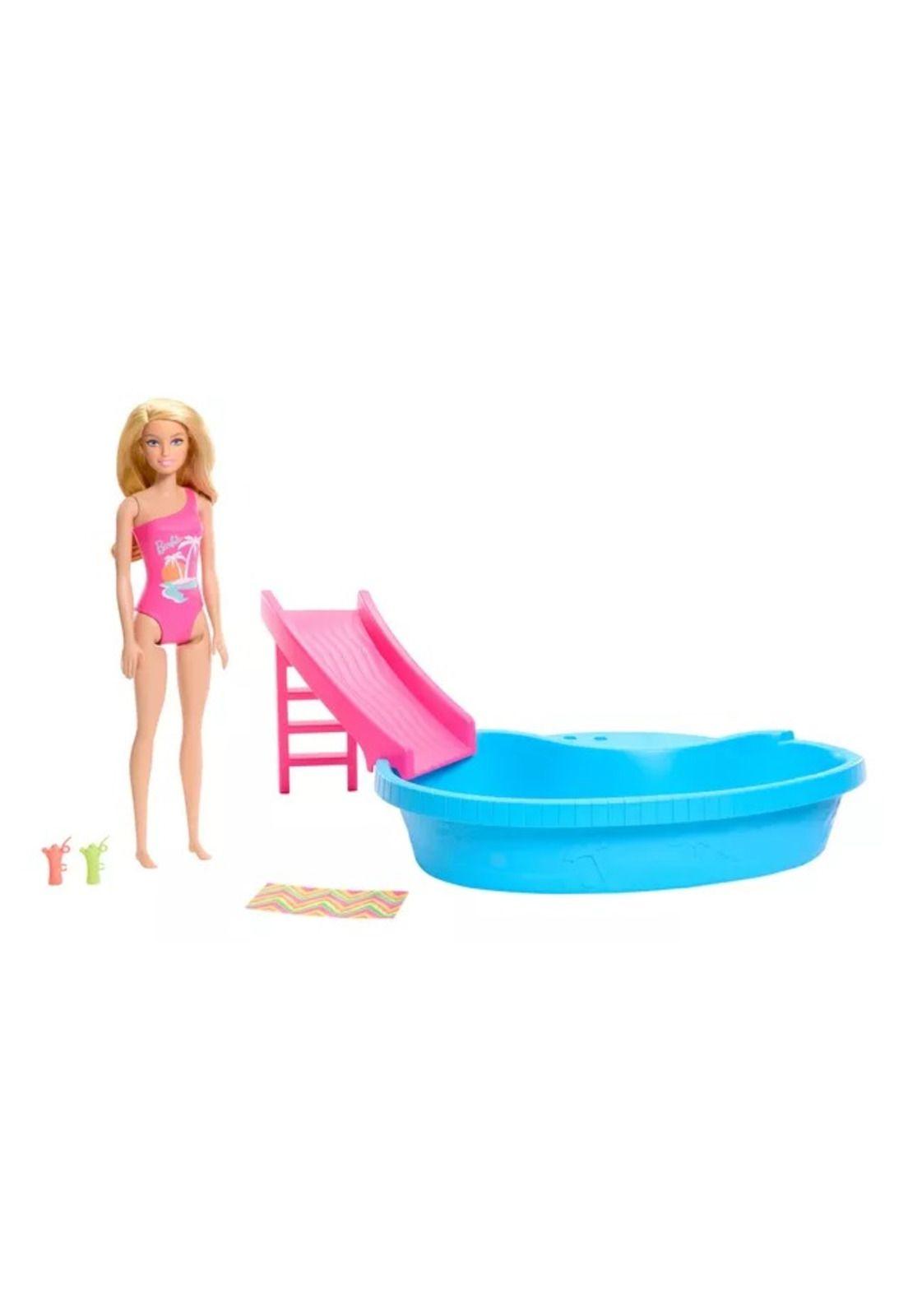 Barbie Set de Juego Piscina Glam con Muñeca-1