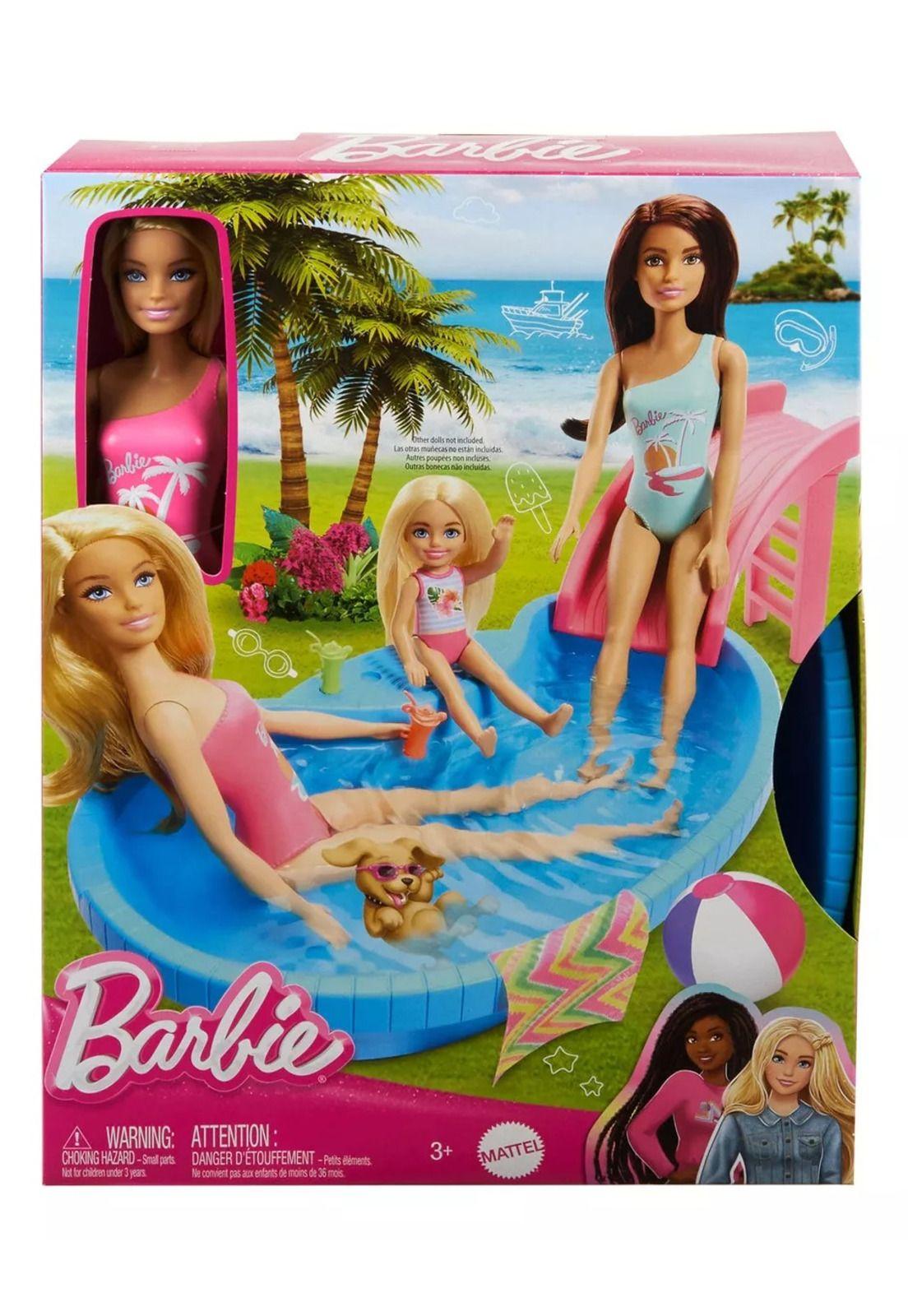 Barbie Set de Juego Piscina Glam con Muñeca-4