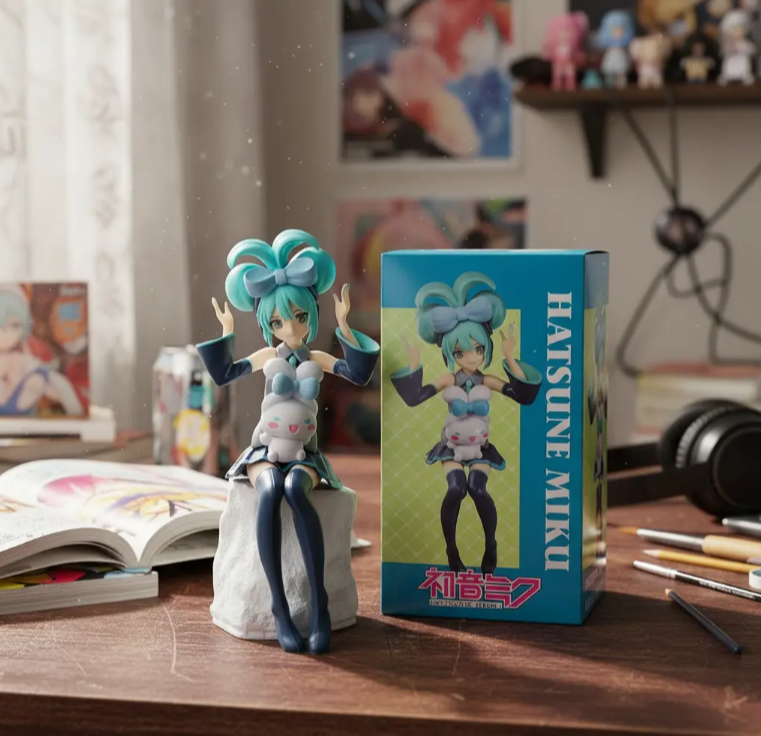 Figura Hatsune Miku Sentada Cinnamoroll Muñeca Vocaloid Kawaii-2