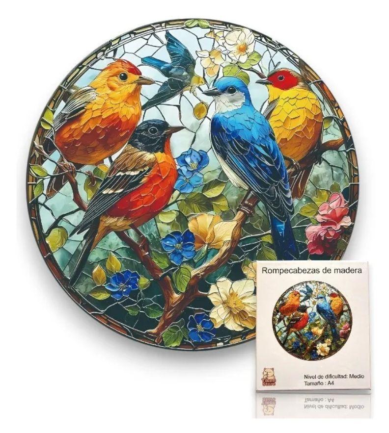 Rompecabezas Puzzle Madera A4 Paisaje Aves-3