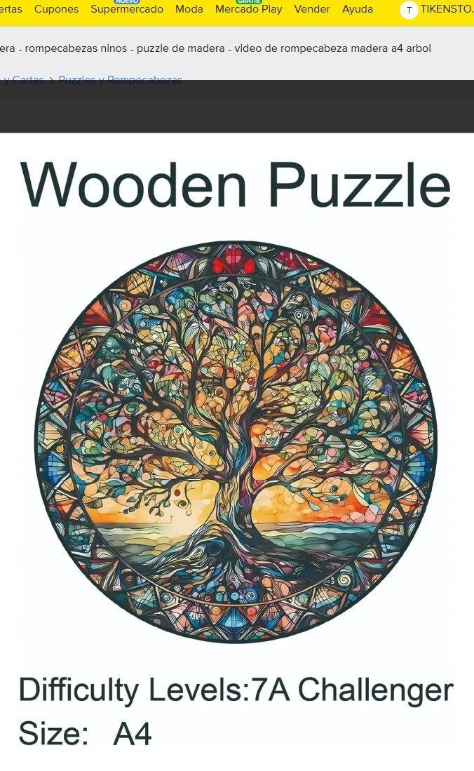 Rompecabeza Puzzle Madera A4 Arbol De La Vida M2-2