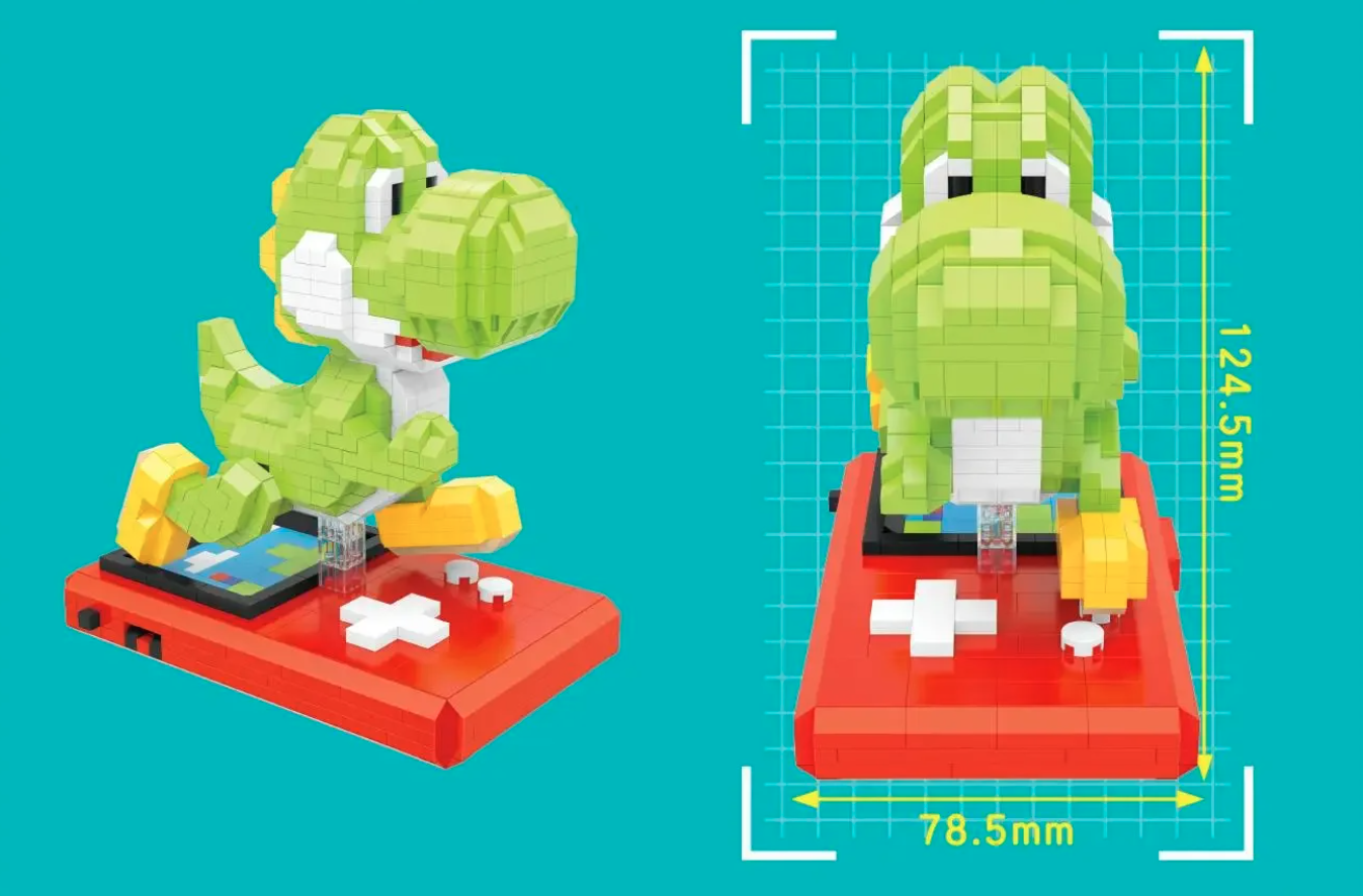 Set de Mini Bloques Armables – Figura 3D Yoshi en Consola | Construcción Creativa-1