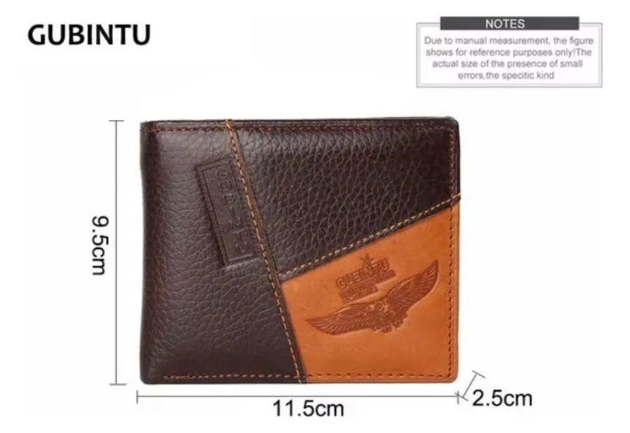Billetera Tarjetero Cuero Genuino Bicolor Hombre Regalo-3