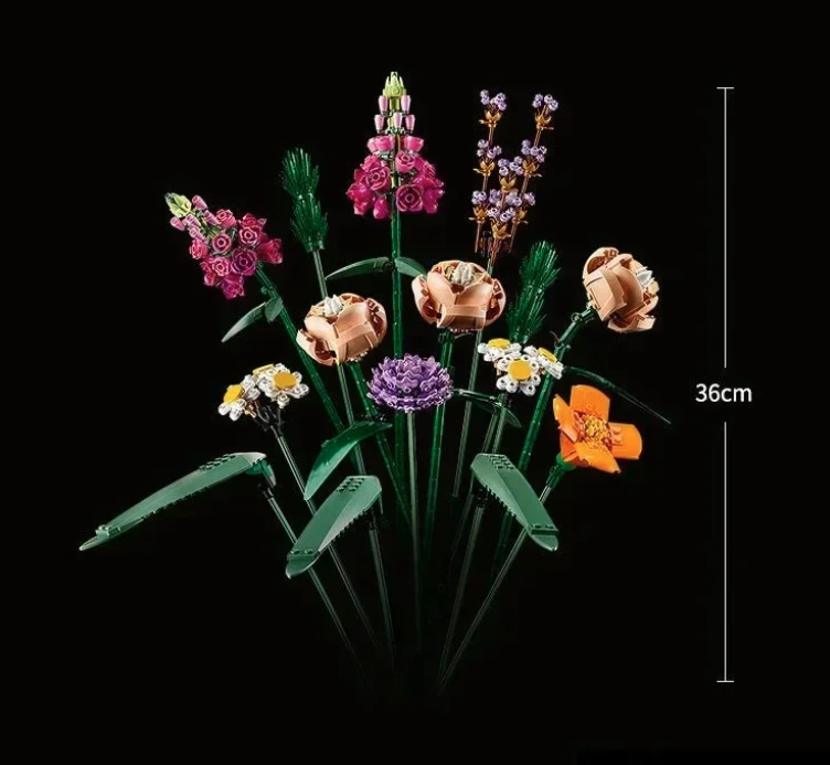 Decorativo Ramo De Flores Mini Bloques Construcción-2