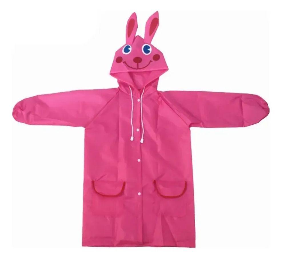 Capa Impermeable Poncho Lluvia Capucha Conejo Para Ni os-3