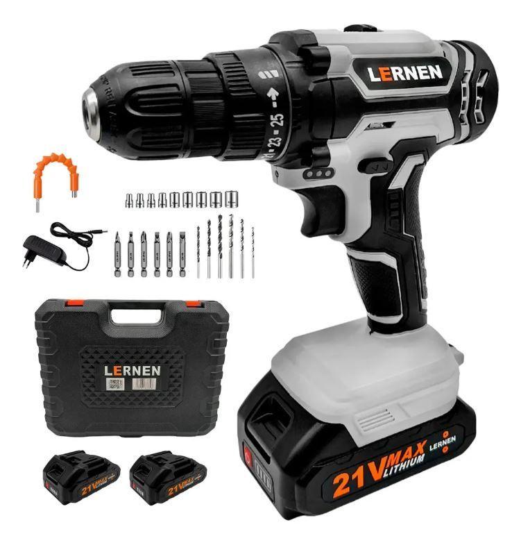Kit Taladro Destornillador Inal mbrico Lernen 21v 2 Bater as Color Gris TOP VENTAS-0