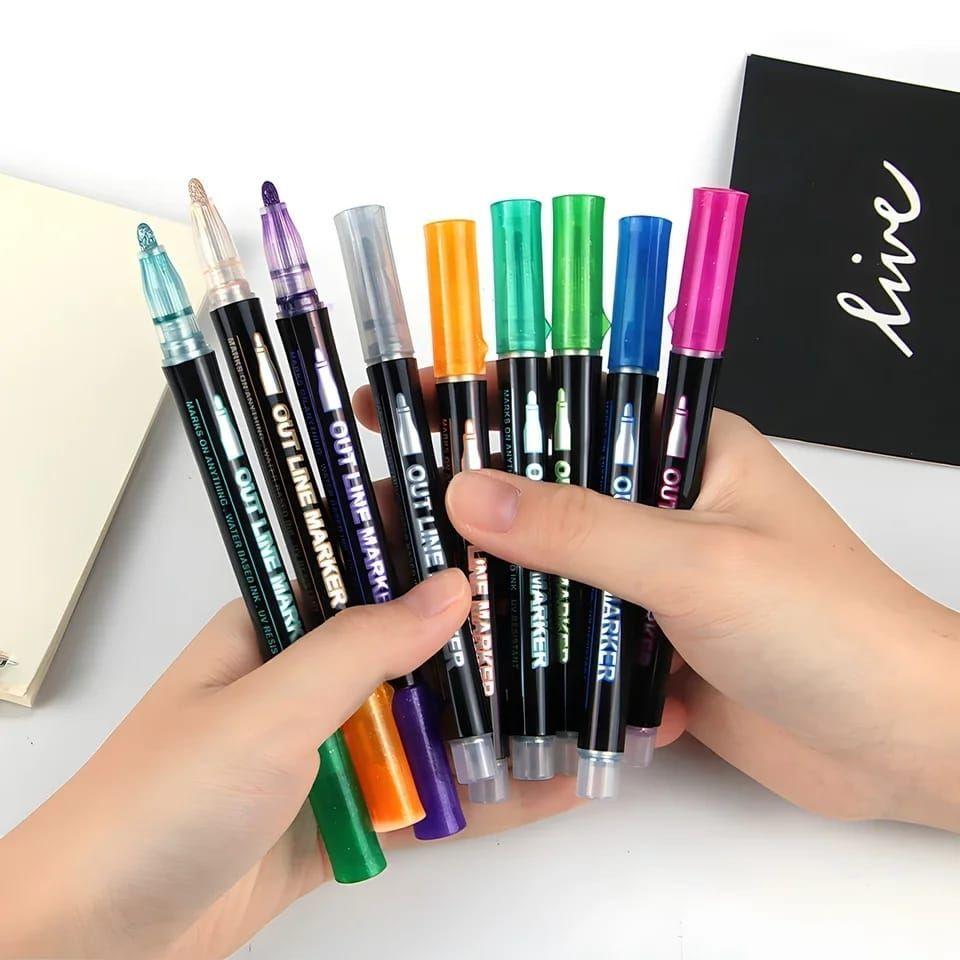 Marcadores Magicos Gel Con Contorno Colores 24 Piezas-2