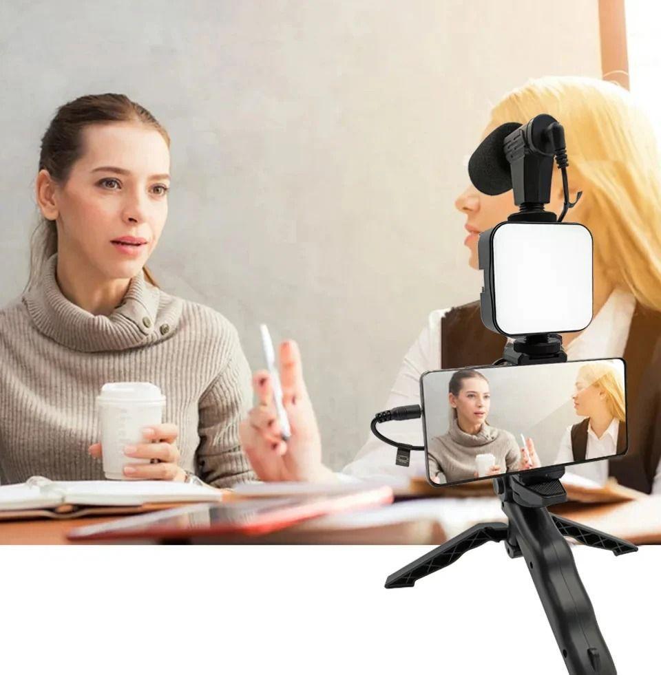 Tripode De Celular Con Luz y Microfono Control remoto-2