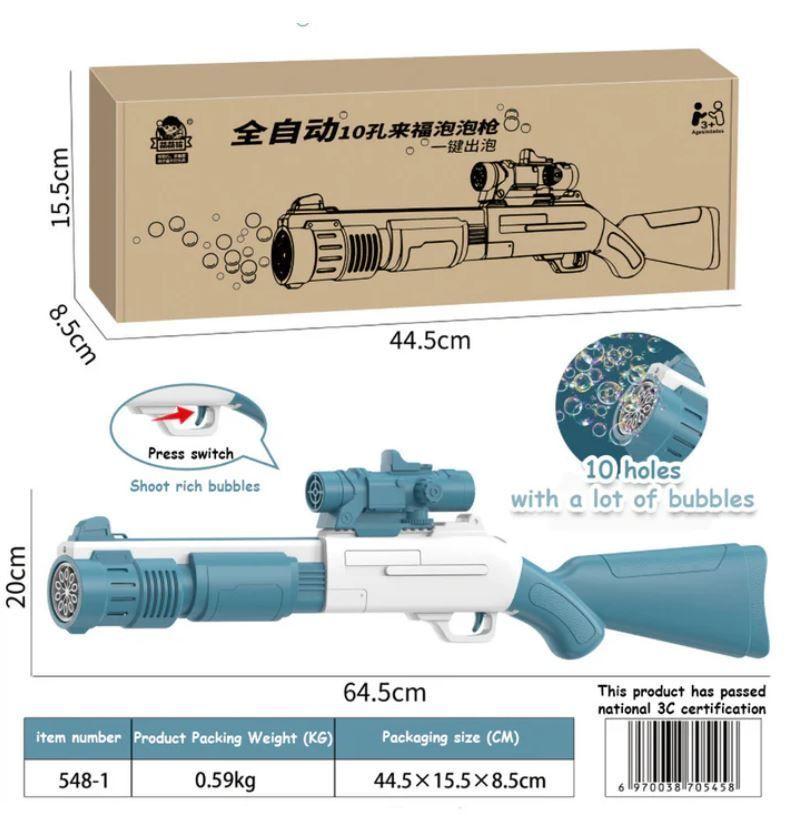 Pistola Rifle de Burbujas Eléctrica Lanzador automático para juegos al aire libre-3