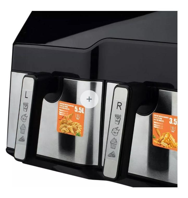 Freidora de Aire Doble Cesta 6L + 6L Air Fryer RAF R.5236-3