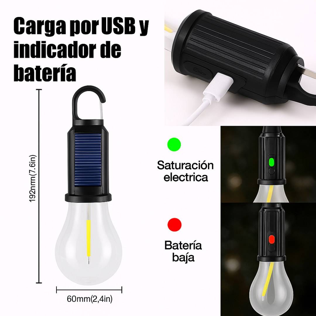 Pack x 2 Lámparas Solares para Camping Portátil -2