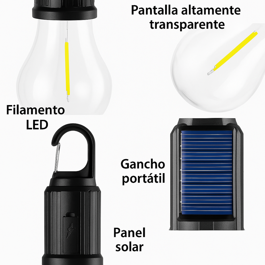 Pack x 2 Lámparas Solares para Camping Portátil -3