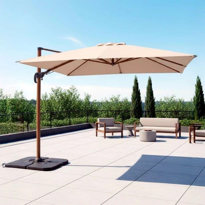 Quitasol New Roma Beige 3m con Base-7