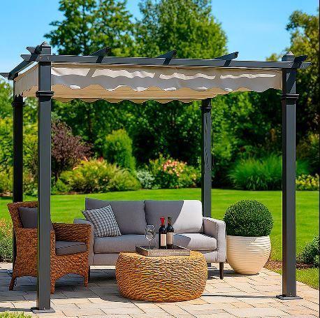 Gazebo Roma Aluminio Retractil 3X3mts-4