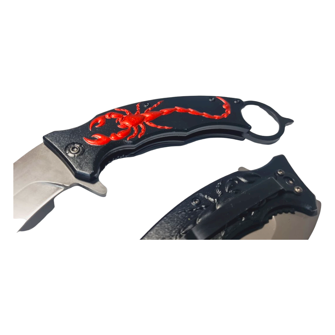 Karambit Retractil Curvo Red Skorpion Am26 -3