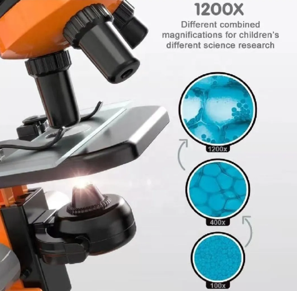 Microscopio Educativo Niños Y Kit Accesorios Mz60-1