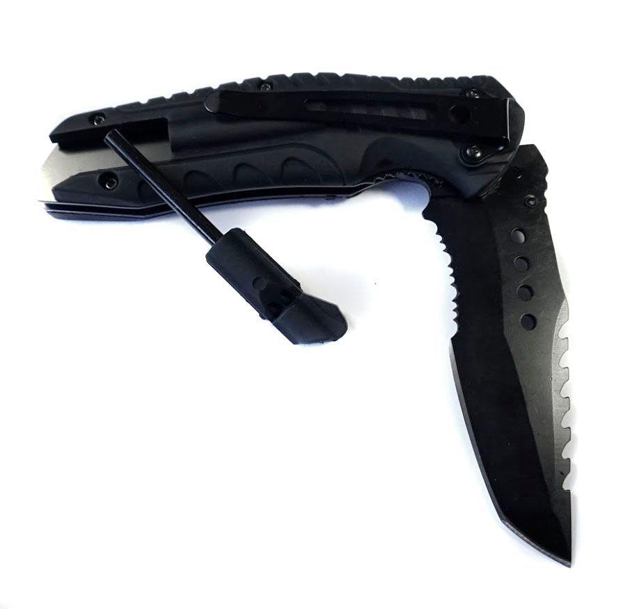 Cuchillo Ops Black Sterling Con Pedernal Y Silbato -1